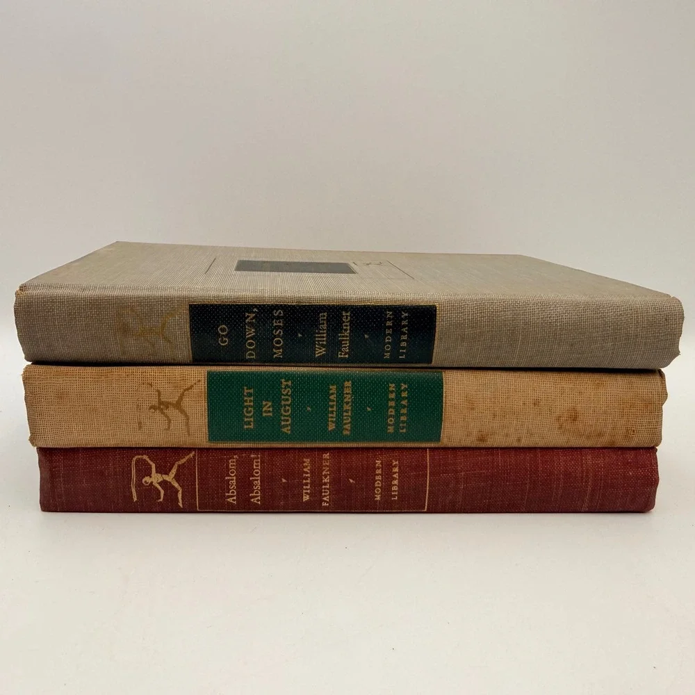 William Faulkner Modern Library 3 Book Set Go Down Moses Light in August Absalom